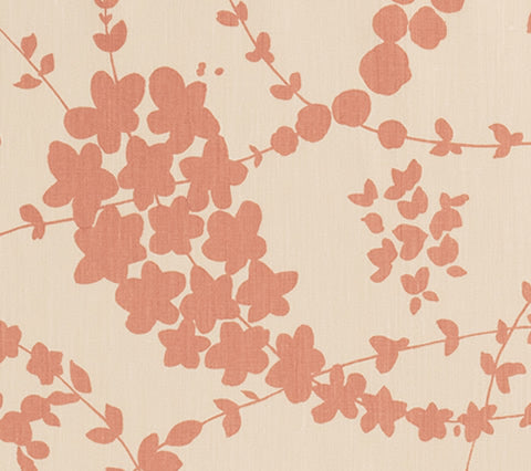 China Seas Fabric: Lysette - Custom Salmon on Tan 100% Linen