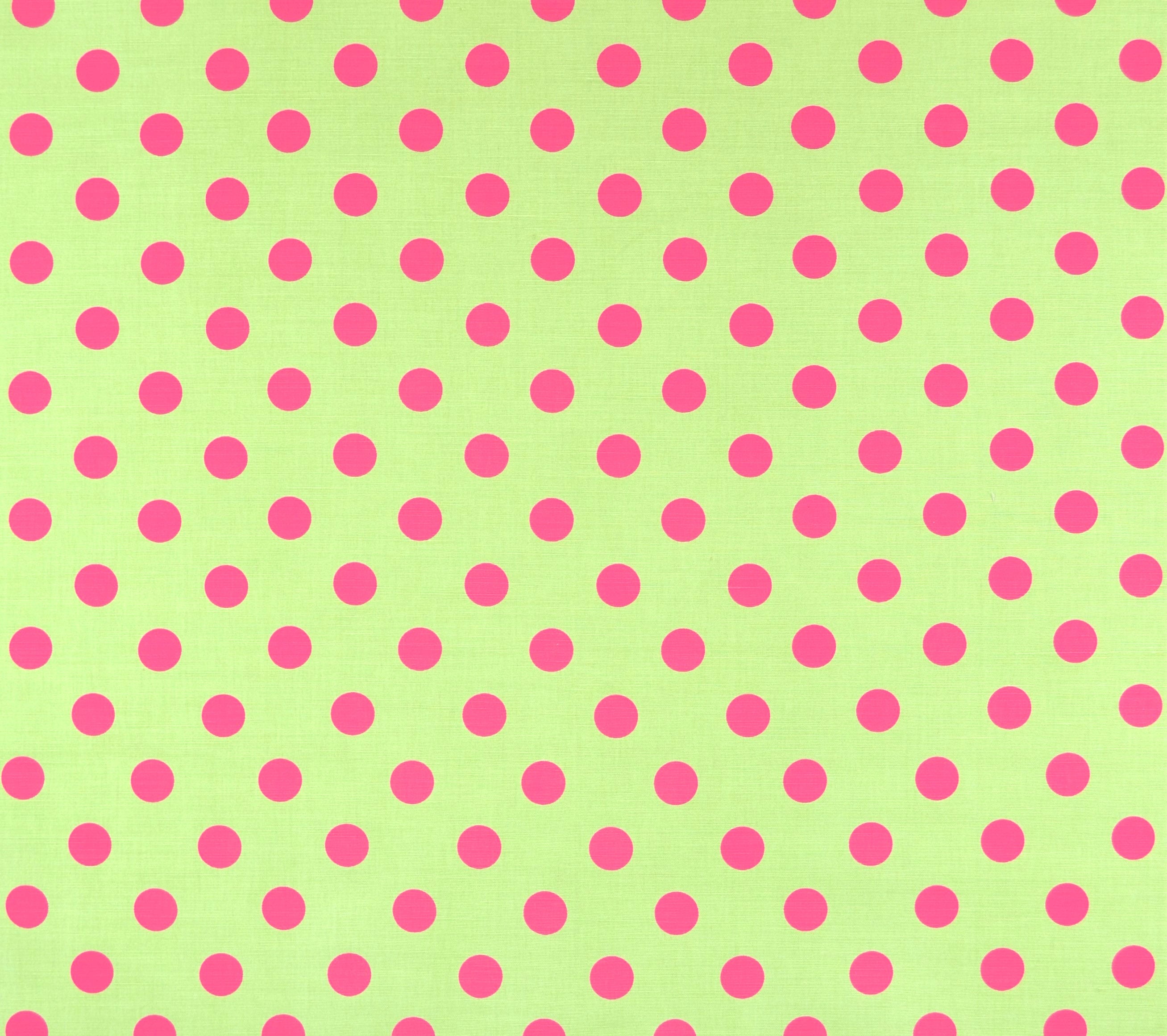 China Seas Fabric: Charade - Custom Green / Pink Dots on Belgian Linen/Cotton