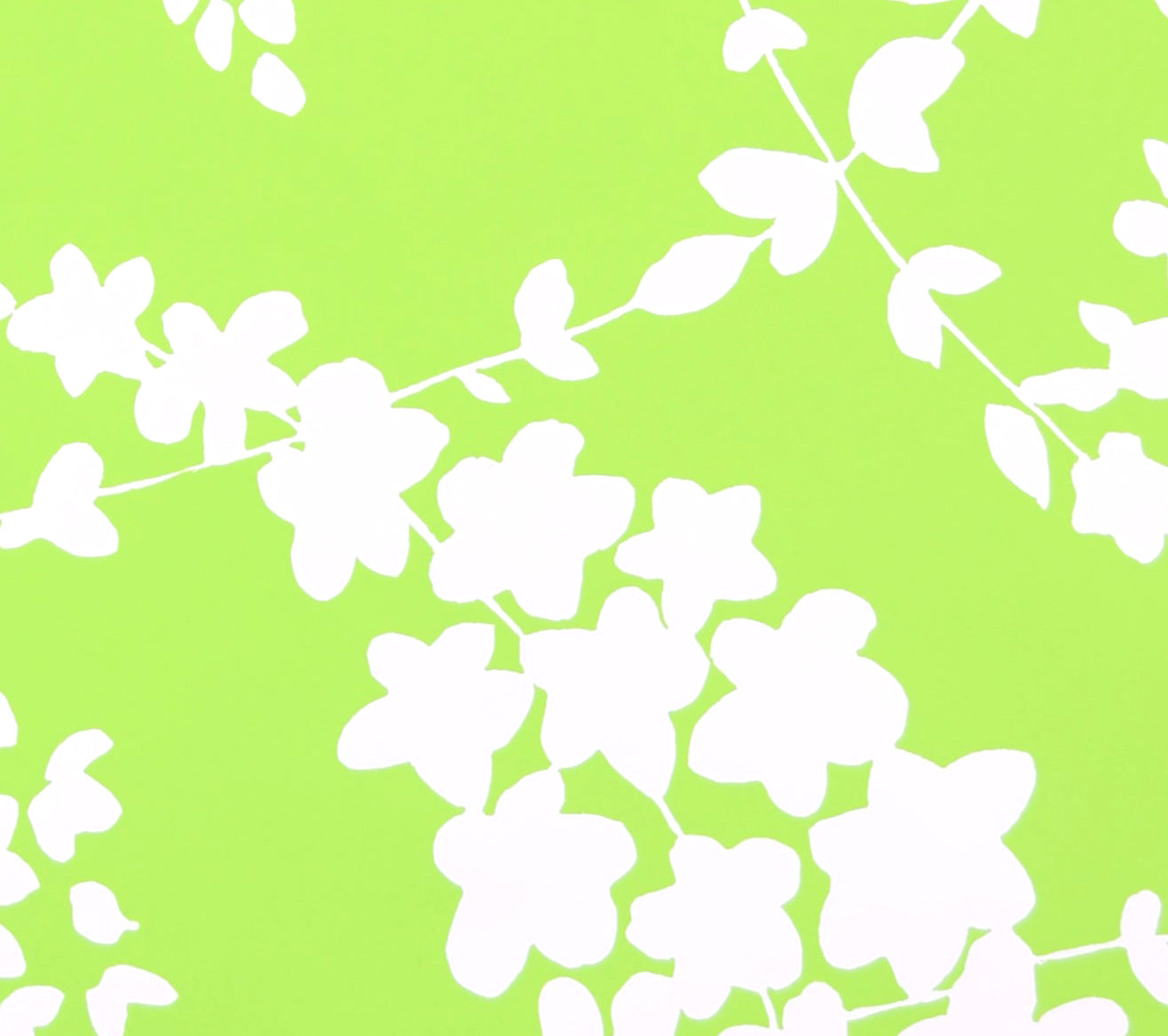 China Seas Wallpaper: Lysette - Custom Lime Green on White Matte Vinyl-Coated Paper detail
