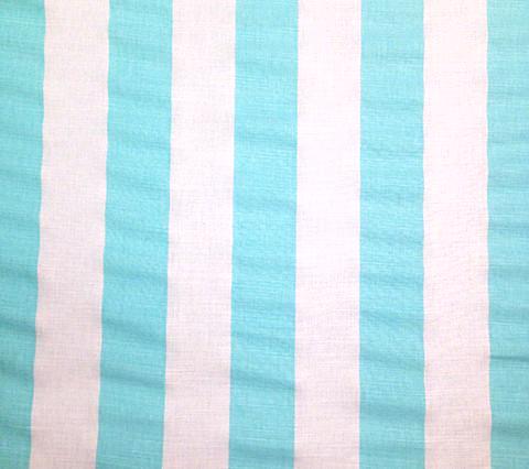 China Seas Fabric: Sand Bar Stripe - Custom Aqua on White Belgian Linen / Cotton