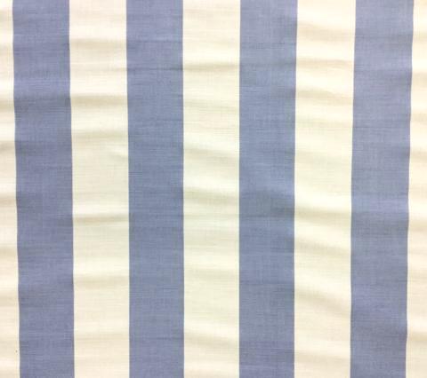 China Seas Fabric: Sand Bar Stripe - Custom Periwinkle on Cream Belgian Linen / Cotton
