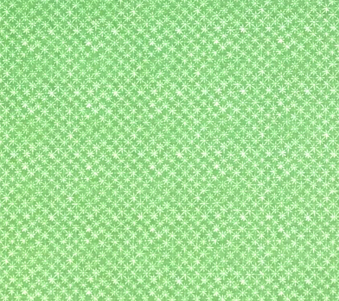 China Seas Fabric: Balinese Star - Custom Green on White 100% Belgian Linen