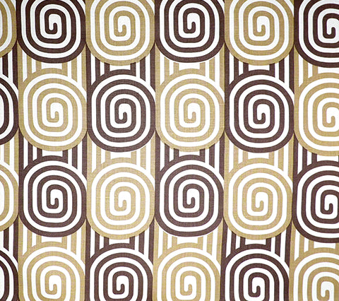 Alan Campbell Fabric: Wavelength - Custom Browns on Oyster 100% Heavy Linen
