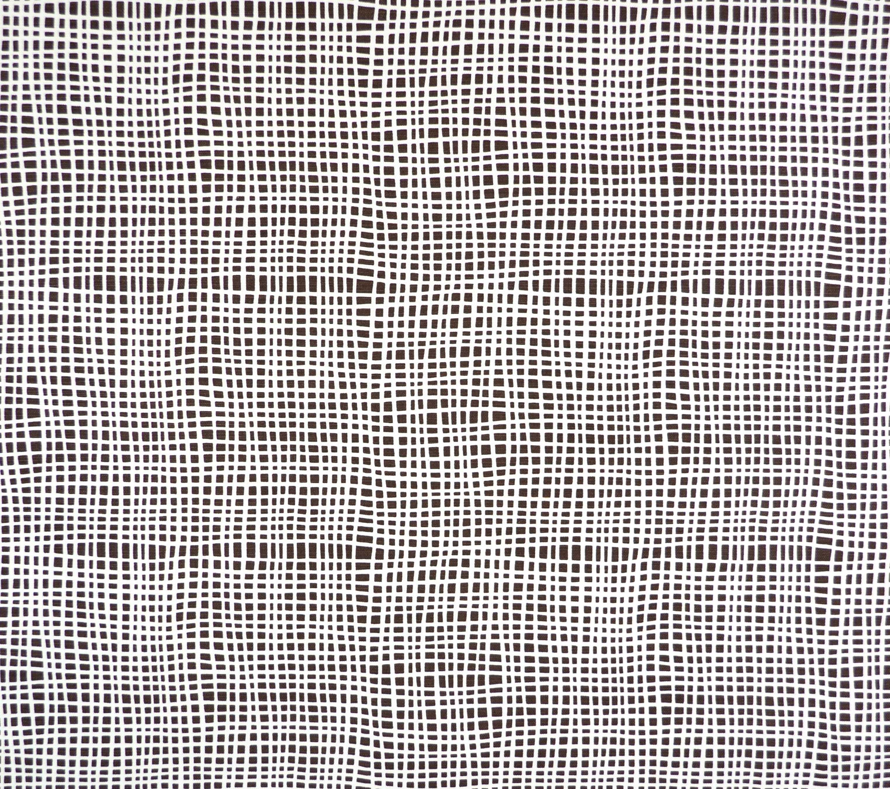 Alan Campbell Fabric: Criss Cross - Custom Brown on White 100% Belgian Linen