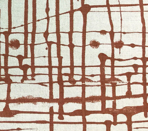 Alan Campbell Fabric: Twill - Custom Sienna on Oatmeal Belgian Linen/Cotton