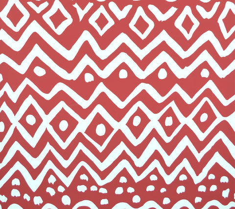 Alan Campbell Wallpaper: Deauville - Custom Dark Red on Almost White Paper (5 YD MINIMUM minimum)