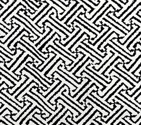 China Seas Fabric: Java Grande - Custom Black on White Belgian Linen / Cotton