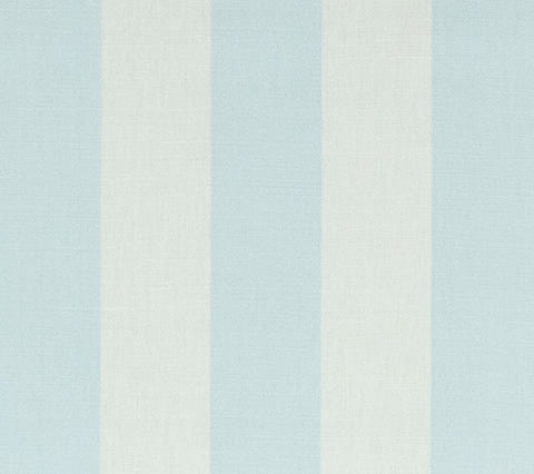 China Seas Fabric: Sand Bar Stripe - Custom Bali Blue on White Belgian Linen / Cotton