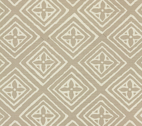 China Seas Fabric: Fiorentina Custom Greyish Beige on Linen / Cotton