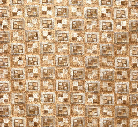 Quadrille Woven Fabric: Chequers - Coco; 100% Viscose, Imported from Belgium