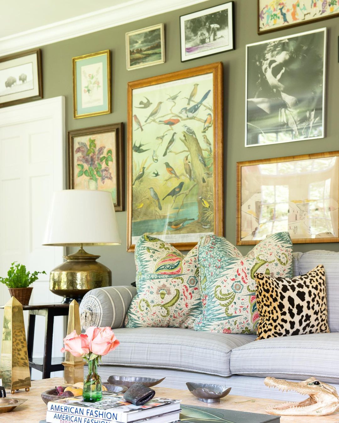 Quadrille Les Indiennes pillows in a Brittany Bromley interior
