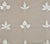 Quadrille Fabric: Botanica - White Embroidered on Gray Cotton