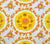 Quadrille Fabric: Suzani - Custom Yellow / Orange on Bleached 100% Silk Matka