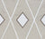 Quadrille Fabrics - Diamond Embroidery - White / Taupe / Gray on 100% Linen