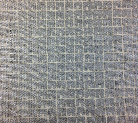 China Seas Fabric Fez II Custom Silver Metallic small geometric print on Belgian Linen Cotton