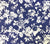 China Seas Fabric: Silhouette Reverse - Custom Dark Blue reverse floral print on Custom Optic White Belgian Linen/Cotton