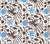 China Seas Fabric: Seya - Custom Blue / Brown on Tinted Belgian Linen / Cotton