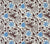 China Seas Fabric: Seya - Custom Blue / Brown on Tinted Belgian Linen / Cotton