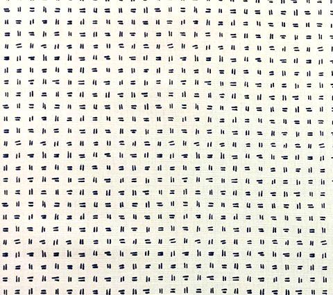 Alan Campbell Fabric: Tate - Custom Navy small geometric print on Tinted Belgian Linen/Cotton