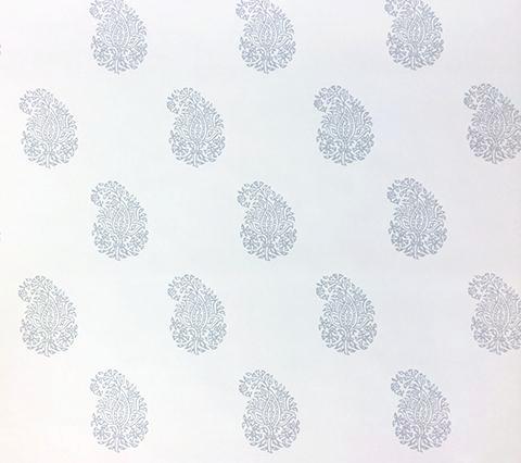 China Seas Wallpaper: Bangalore Paisley - Custom Gray on Almost White Paper