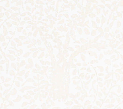 China Seas Fabric: Arbre de Matisse Reverse - Custom White on Tinted Linen