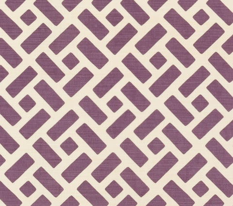 China Seas Fabric: Edo Grande - Custom Purple on Tinted Belgian Linen / Cotton