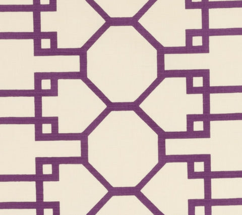 Quadrille Fabric: Brighton - Custom Purple on Tinted Belgian Linen / Cotton