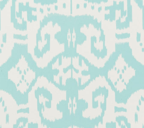 China Seas Fabric: Island Ikat - Custom Pale Aqua on White Suncloth
