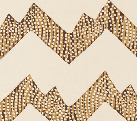 Alan Campbell Fabric: Mojave Zig Zag - Custom Mocha on Tinted Belgian Linen / Cotton