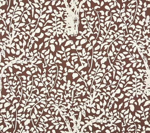 China Seas Wallpaper: Arbre de Matisse Reverse - Custom Brown on Off White Paper (5 yard  minimum)