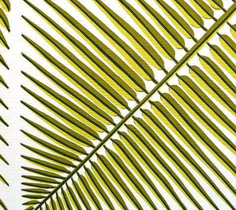 China Seas Fabric: Bahama Palm - Fern Green on Light-Tint Belgian Linen/Cotton