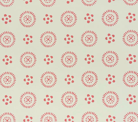 China Seas Wallpaper: Cecil - Custom Rose on Almost White Paper