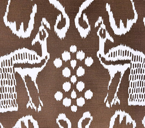 China Seas Fabric: Bali II - Custom Brown on Tinted Belgian Linen / Cotton