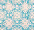 China Seas Fabric: Sigourney Small Scale Reverse - Custom Turquoise on White Belgian Linen / Cotton