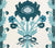 Quadrille Fabric: Henriot Floral - Custom Turquoise / Green on Tinted Belgian Linen / Cotton