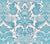 Quadrille Fabric: Este - Custom Turquoise on Tinted Belgian Linen / Cotton