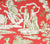 Quadrille Fabric: Independence Toile - Custom Green / Orange on Tinted 100% Linen
