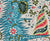 Quadrille Fabric: Les Indiennes Multicolor - Custom Multi Blue / Salmon / Red on Belgian Linen/Cotton