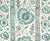 Quadrille Fabric: Palampore Stripe - Custom Turquoise / Blue on Light Tint Belgian Linen / Cotton