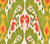 Quadrille Fabric: Selangor -Custom Multi Green / Yellow / Coral on Tinted Linen / Cotton