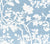 Quadrille Fabric: Happy Garden Background - Custom Windsor Blue on Tinted Belgian Linen / Cotton