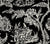Quadrille Fabric: Royal Journey Reverse II - Custom Black on Tinted Belgian Linen / Cotton