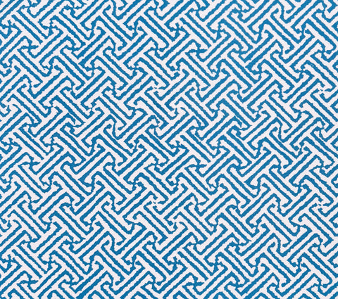 China Seas Fabric: Java Java - Custom New Blue on White Suncloth (OUTDOOR)