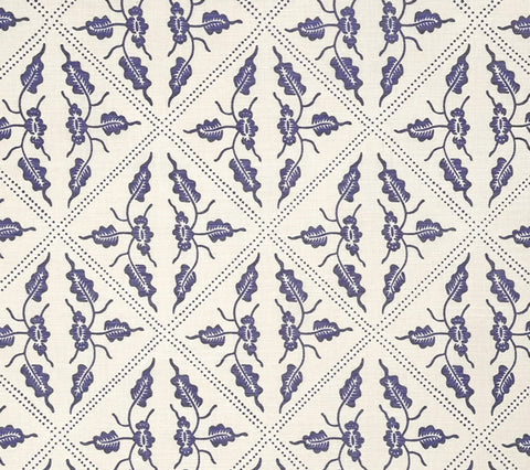 China Seas Fabric: Malay Diamond Grande - Custom Lavender on Tinted Belgian Linen / Cotton