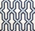 China Seas Fabric: Gorrivan Fretwork - Custom Navy / Periwinkle on White Belgian Linen / Cotton
