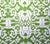 China Seas Fabric Island Ikat Custom Pistachio Green batik print on White Belgian Linen Cotton