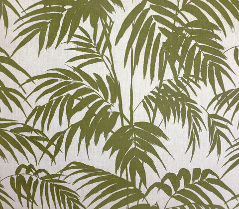 China Seas Fabric: Martinique - Custom Olive Green on Tinted 100% Linen