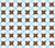 China Seas Fabric: Double Cross Multi - Custom New Blue / Brown on White Belgian Linen / Cotton