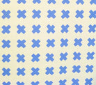 China Seas Fabric Cross Check geometric print Custom Pacific Blue on Tinted Belgian Linen Cotton