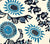 China Seas Fabric: Flora Print - Custom Multi Navy / Blue on White Belgian Linen / Cotton